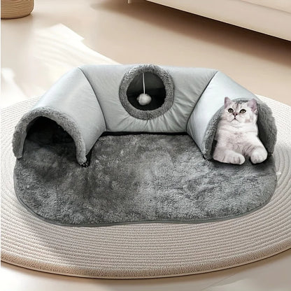 Lit tunnel confortable 3 en 1 pour chat