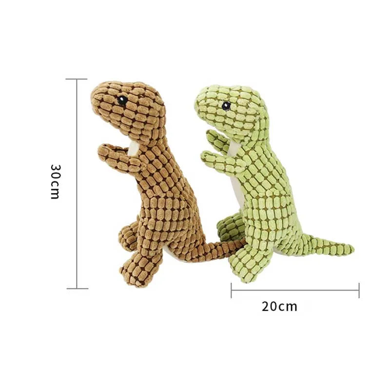 Jouets pour animaux de compagnie  peluche drôle forme dinosaure en laine de maïs, jouet vocal appliquer à l&