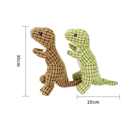 Jouets pour animaux de compagnie  peluche drôle forme dinosaure en laine de maïs, jouet vocal appliquer à l&