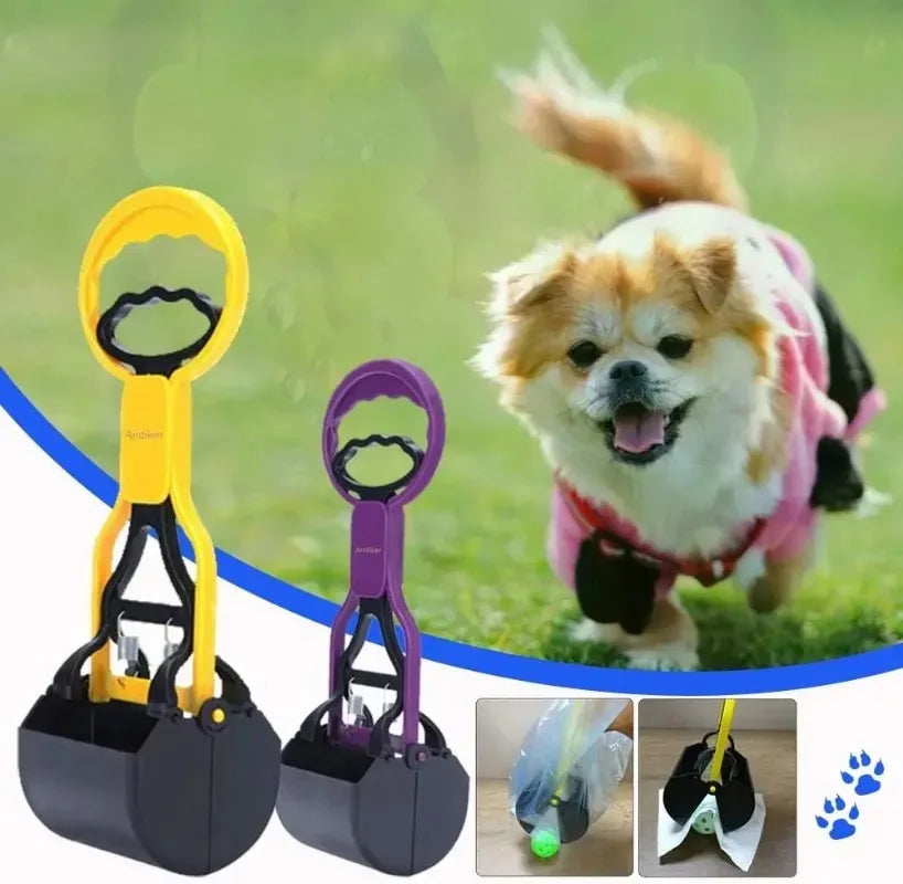 Ramasse-crottes portable pour chiens et chats, pelle de nettoyage en plastique avec bord en dents de scie pour animaux de compagnie, outils de nettoyage intérieur et extérieur